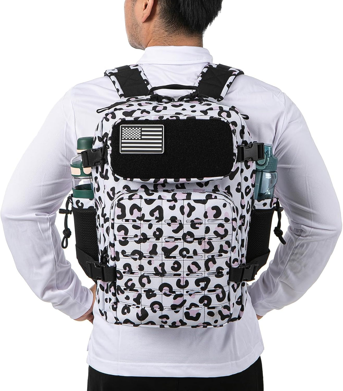 QT&QY 25L/45L Military Tactical Backpack For Men Molle Daypack 3 Day Bug Out Bag Hiking Rucksack With Bottle Holder