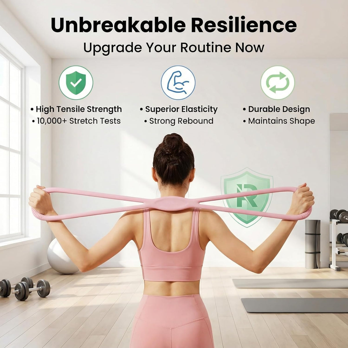 Skiennix Resistance Bands - Durable Figure 8 Rubber Bands for Arm, Back & Shoulder Workouts | Portable Design