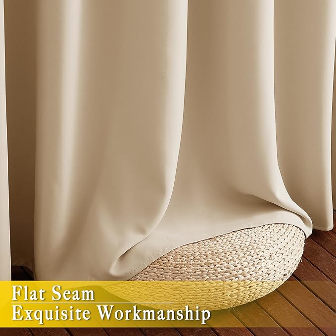NICETOWN Blackout Living Room Curtain 118 inch Length, Grommet Thermal Curtain