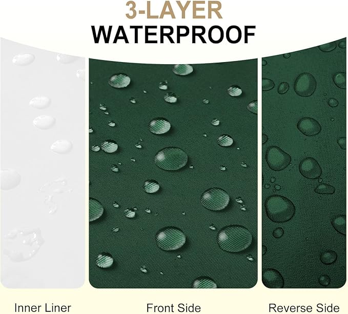 downluxe Waterproof Outdoor Chair Cushions Set of 4, 19" x 19" x 3" Patio Chair Cushion with Non-Slip Ties & Handle, Square Outdoor Cushion for Patio Furniture with Removable Cover, Forest Green