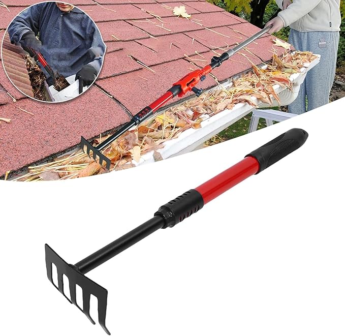 Gutter Cleaning Tools, Long Pole Gutters Cleaning, Roof Gutter Cleaner for Garden, Ditch, Villas from The Ground for Removing Leaves Debris