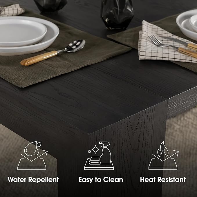 Transformer Table - Solid Wood Extendable Dining Table, Seats 2-12, Expandable Dining Room Table, Space-Saving Furniture, Kitchen and Dining Room Furniture (Black, Table + Bench + 4 Chairs)