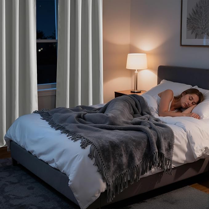 RYB HOME Bedroom Blackout Curtains 72 inches Long, 100% Blackout Thermal
