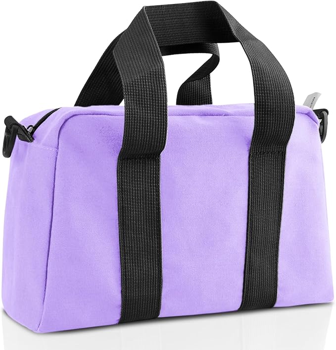 Small Tool Bag, Canvas Tool Storage Bag, Large Capacity Multipurpose Zipper Soft Tote Organizer Pouch for Electrician, Plumbing, Gardening,Tools Bags for Men (Purple, 13 Inch)