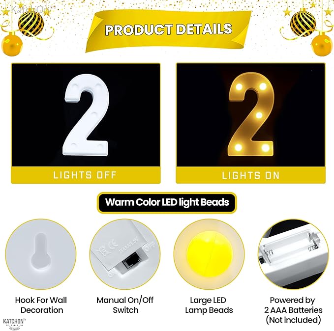 KatchOn, LED Light Up Numbers 2026-8.2 Inch, Light Up 2026 Sign | 2026 Number Light Up Sign for Happy Happy New Year Decorations 2026 | LED Happy New Year 2026 Sign