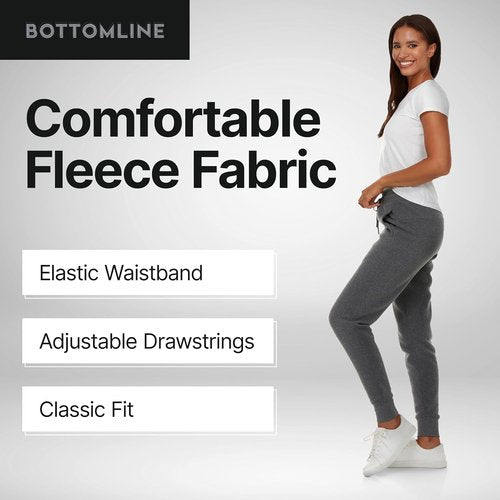 BottomLine Women's Sweatpants - Comfortable Fleece Joggers | 3 Pack, Plus Sizes Available