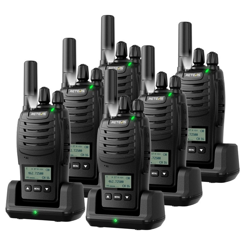 Retevis H777D 2 Way Radio with LCD Display, 2 Pcs, NOAA, USB-C Charging, VOX, Handheld Rechargeable Walkie Talkies, Durable Two Way Radios Long Range for Hunting Camping Off-Road