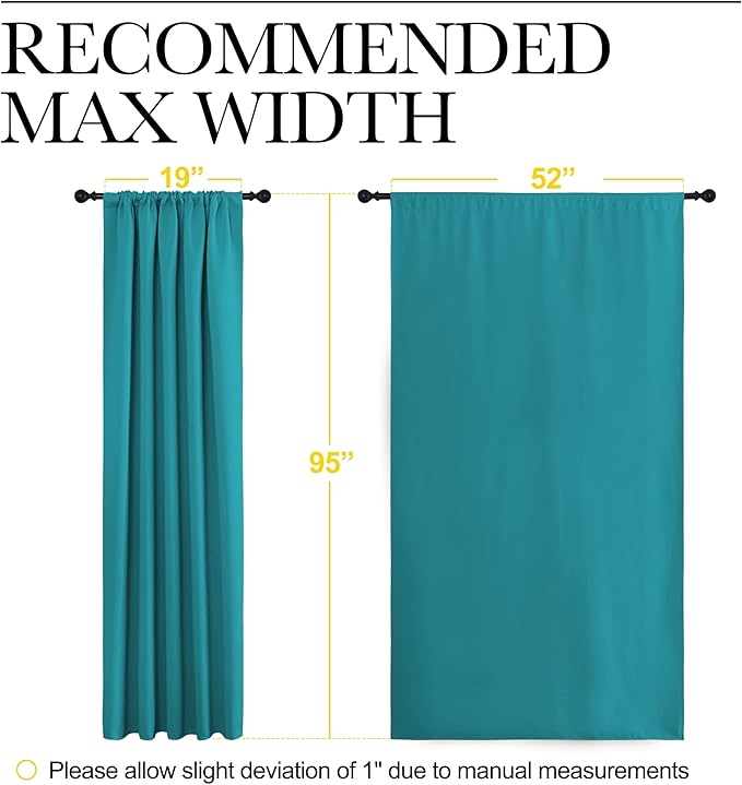NICETOWN Peacock Blue Blackout Curtains Panels