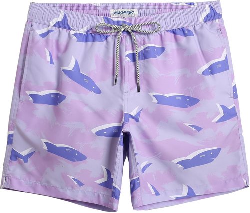Maamgic Men's Swim Trunks - Quick Dry Bathing Suits with Mesh Lining | 7-Inch Length, Fun Design