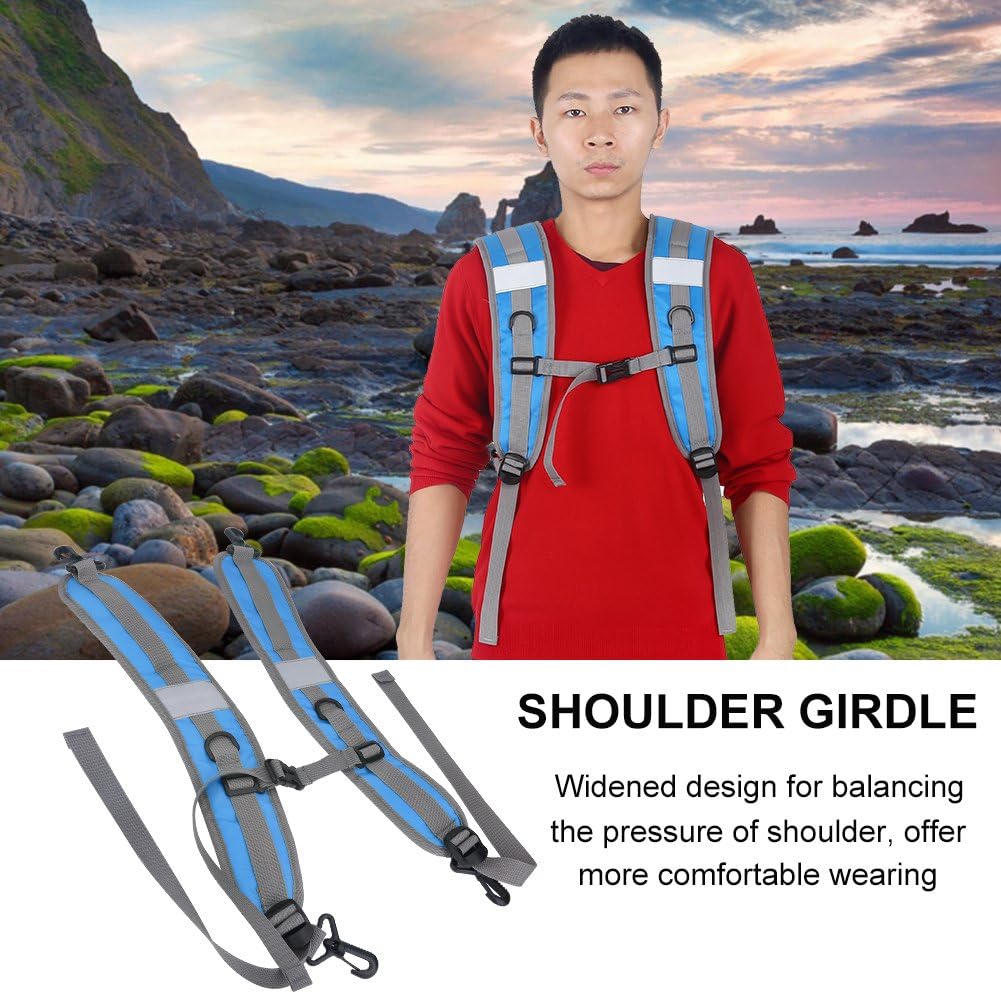 Replacement Shoulder Strap, Adjustable Nylon Shoulder Strap for Backpacks, Hiking & Jogging (Blue)