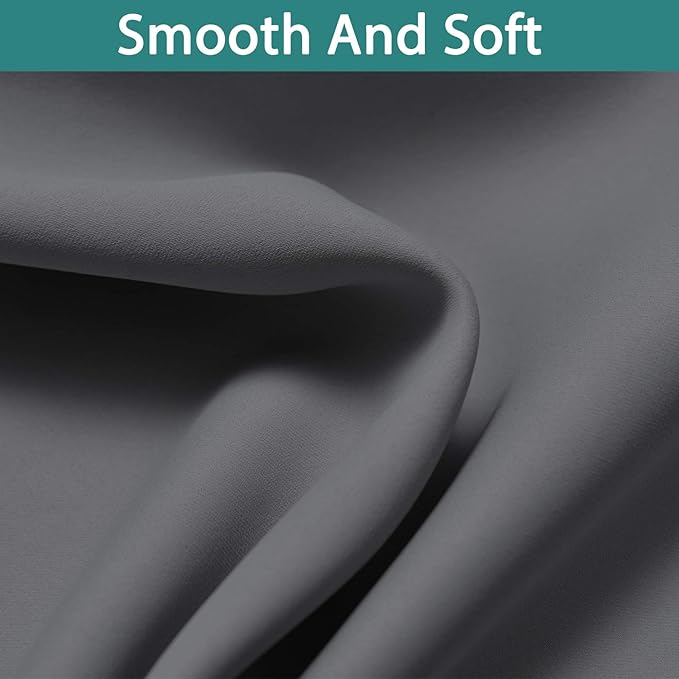 Yakamok 100% Blackout Thermal Insulated Grommet Curtains, Noise Reducing