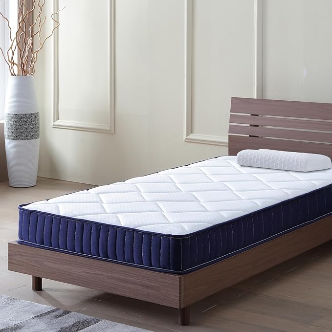 6 Inch Twin Mattress Hybrid Innerspring and Foam Mattress in a Box,Medium Soft Feel,Motion Isolation & Pressure Relief,Cooling Bed Mattress for Twin Bed Frames,CertiPUR-US Certified (Twin)