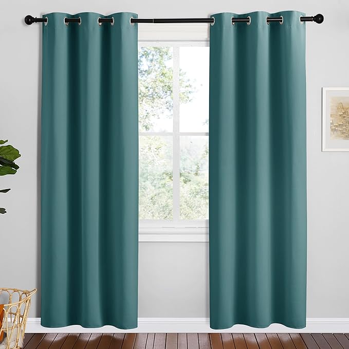NICETOWN Sea Teal Blackout Curtains 78 inches Length