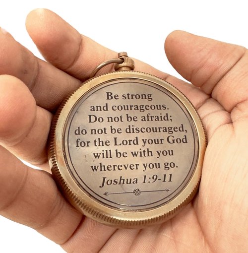 God My Lord Compass - Compass Gift Inspirational Quote Engraved, Graduation Gift, Confirmation Gift, Religious Gift for Men Women Boys Girls Teenage Kids, Baptism Gift
