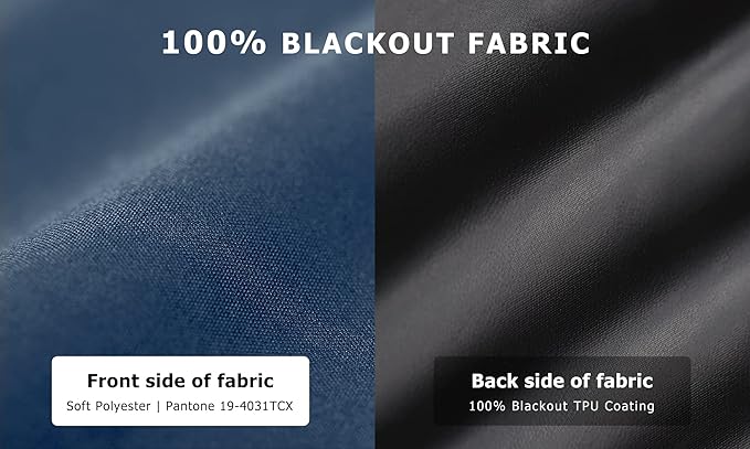 LazBlinds 100% Blackout Roller Shades, No Tools No Drill Cordless Blinds