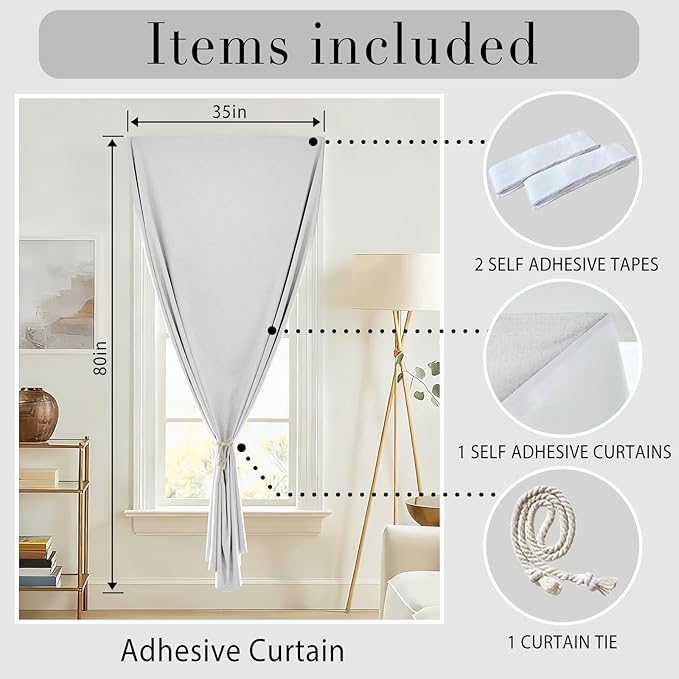 Self-Adhesive Total 100% Blackout Window Treatment