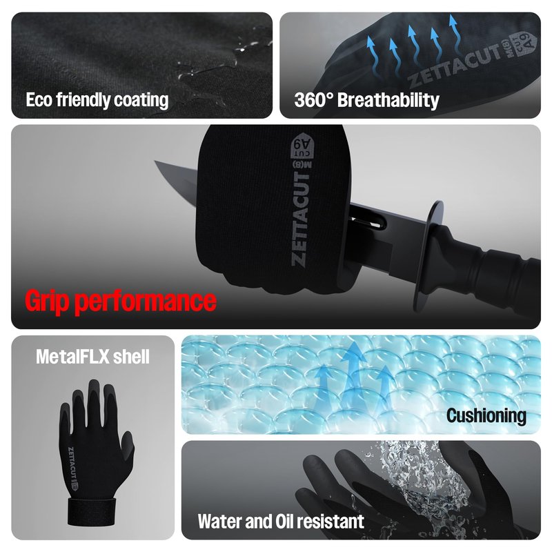 ZETTACUT Premium Functional Tactical Gloves - ANSI A7 Cut Resistant, Touchscreen Compatible, Anti-Slip Grip - Shooting Glove