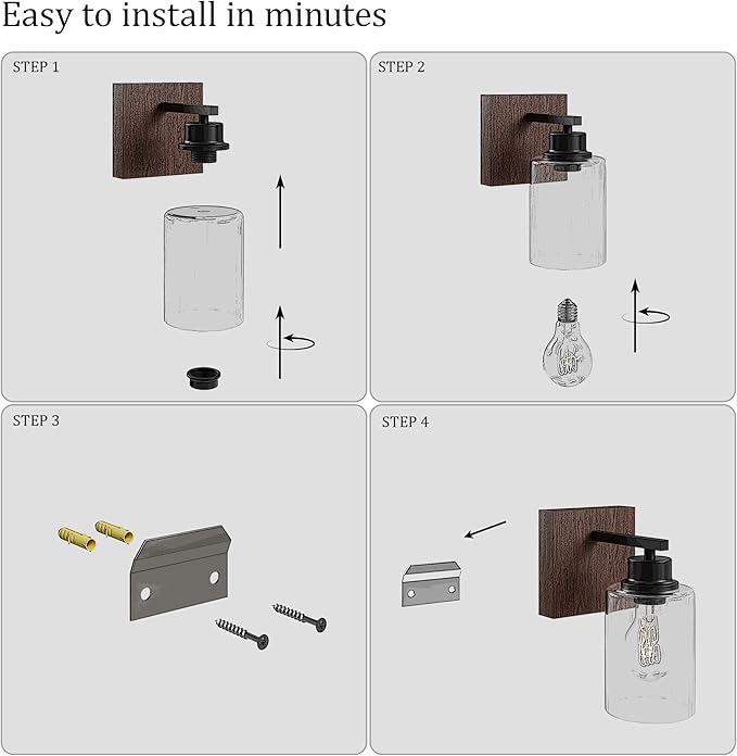 Battery Operated Wall Sconce Set of 2, Easy Install Dimmable Wireless Wall Lamps