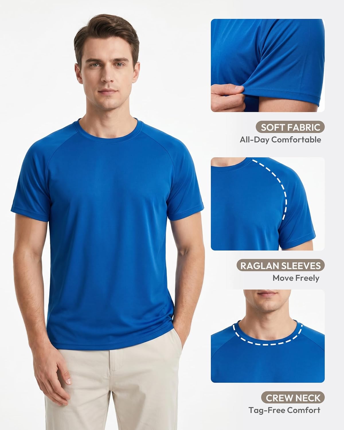 Skiennix Men's Athletic Workout Shirt - Quick Dry Short Sleeve Gym Tee | Moisture-Wicking Fabric
