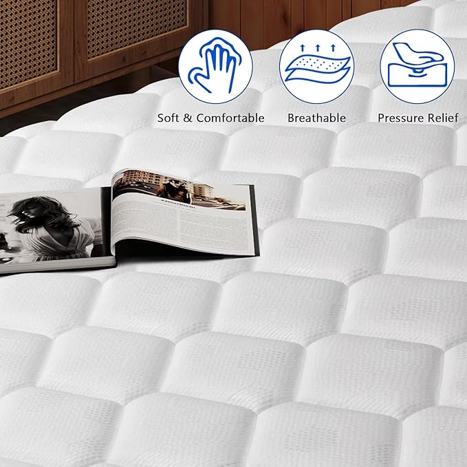 inight Full Size Mattress, 14 Inch Hybrid Full Mattress in a Box, Enhanced Upgrade Individual Zone Pocket Springs, Breathable Comfort, Motion Isolation, Pressure Relief, Durable, Medium Firm, Bliss
