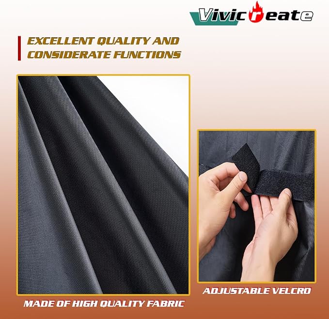 Vivicreate Waterproof BBQ Grill Cover 52 Inch Heavy Duty 420D Fabric Outdoor Barbecue Cover Weatherproof UV Protection Windproof Fits Weber Char-Broil Nexgrill Traeger Smoker Parrilla