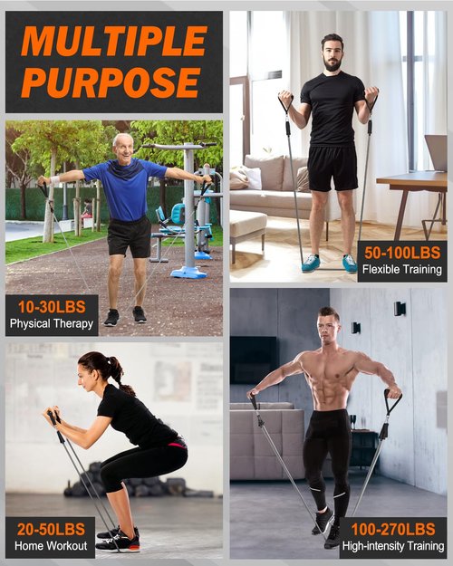 Zacro 6 Resistance Levels Pull Up Assistance Bands and 270 LBS Heavy Exercise Bands