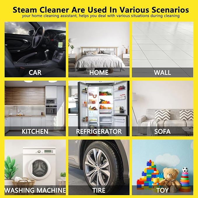 2026 New 3 Level Adjustable Pressurized Handheld Steam Cleaner for Home, 10s Heat-Up Handheld Steamer for Cleaning, 1.6 Qt Tank Portable Steam Cleaner Handheld for Car,Grout,Tile,Couch (beige)