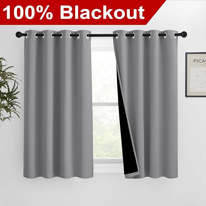 NICETOWN Noise and Lights Block Out Curtains, Thermal Insulated 100% Blackout