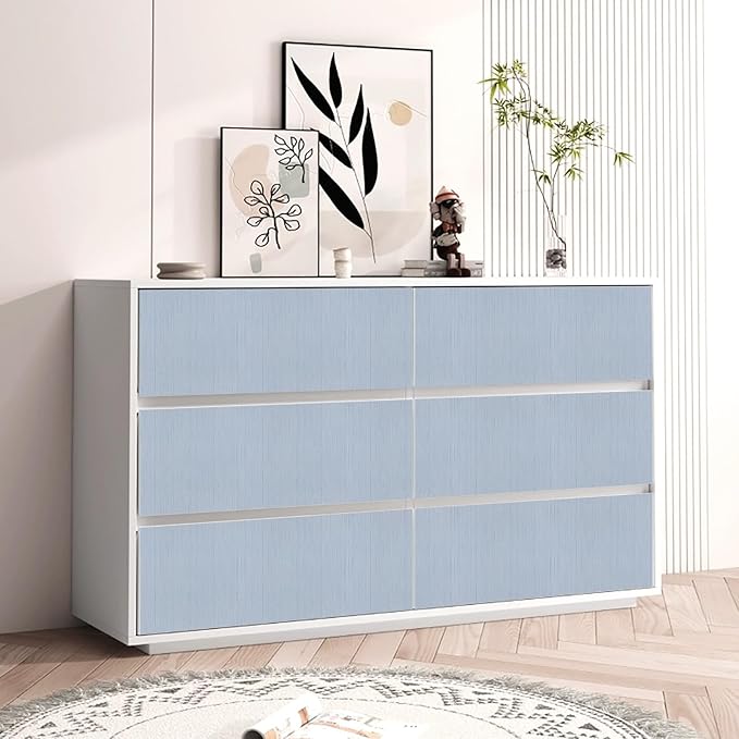 Blue Grasscloth Peel and Stick Wallpaper A Set of 23.6" X 480" Self-Adhesive
