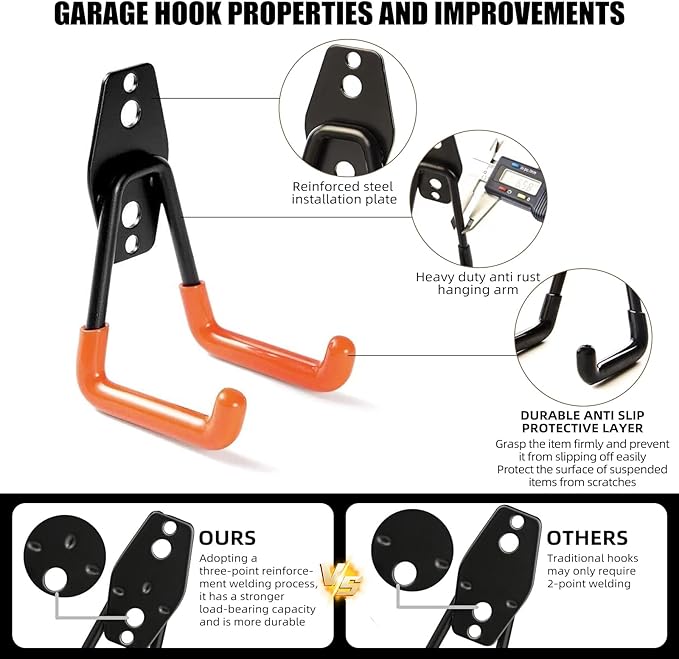Garage Hooks, 12 Pack Wall Hooks