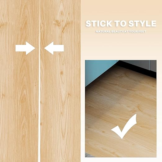 Wood Grain Peel and Stick Floor Tiles – 11.8” Width, Full Roll Length of 118" –