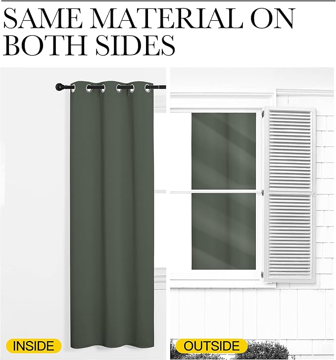 NICETOWN Dark Mallard Blackout Curtain Panel Grommet