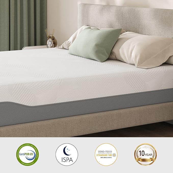 Novilla Full Mattress, 10 Inch Gel Memory Foam Mattress for Enhanced Support & Motion Isolation, Medium Firm Bed Mattresses in a Box-Vibrant