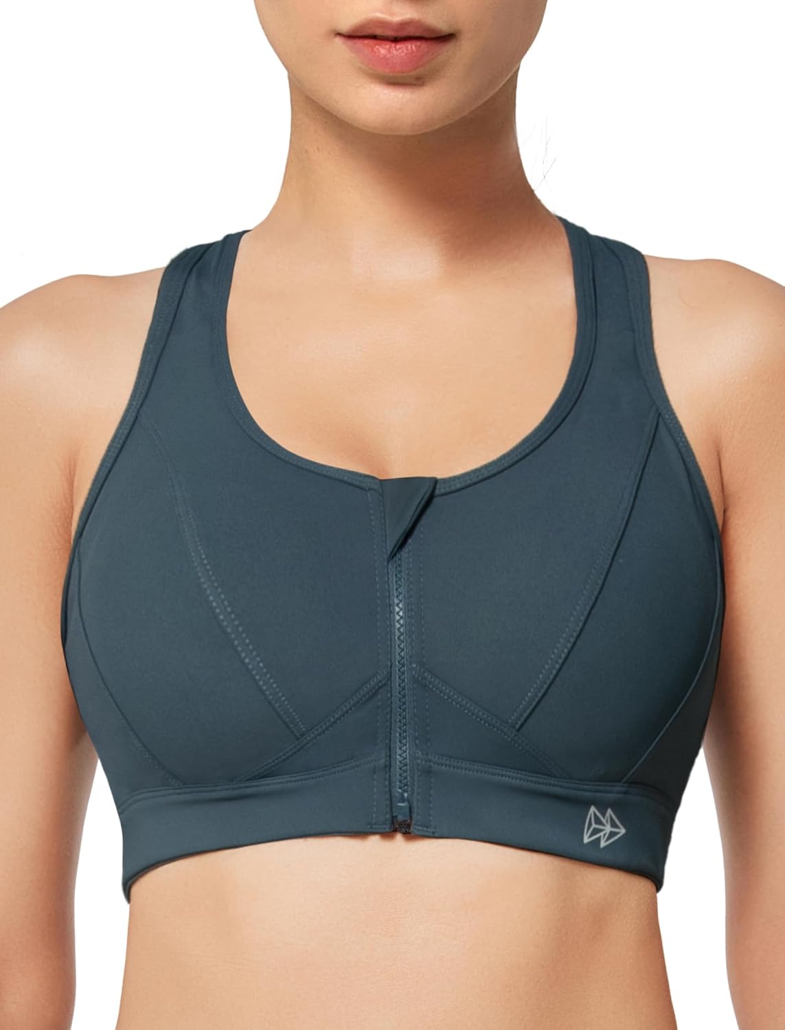 Yvette High Impact Sports Bra - Zip Front Design for Plus Size Women | Ideal for Workout & Running