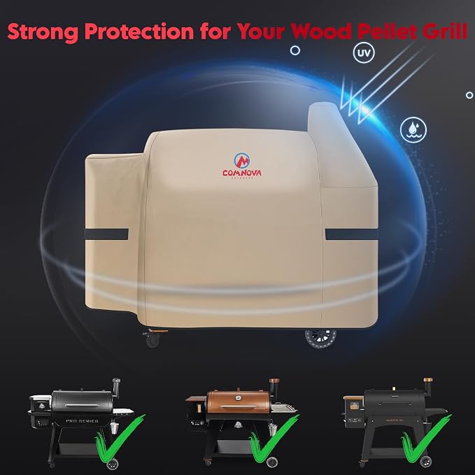 Comnova Grill Cover for Pit Boss Austin XL - 600D Wood Pellet Smoker Cover for Pitboss 1000 Series, Premium Pellet Cover for Pit Boss Austin XL 1000, Rancher XL 1000, 1150, 1100 Pro, and Z Grill 1000