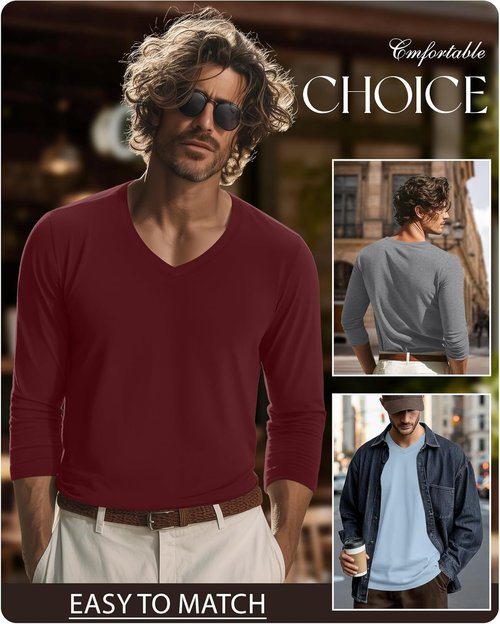 August Alley Men's Big and Tall Cotton Shirts - 10 Pack | Comfortable Fall Tops