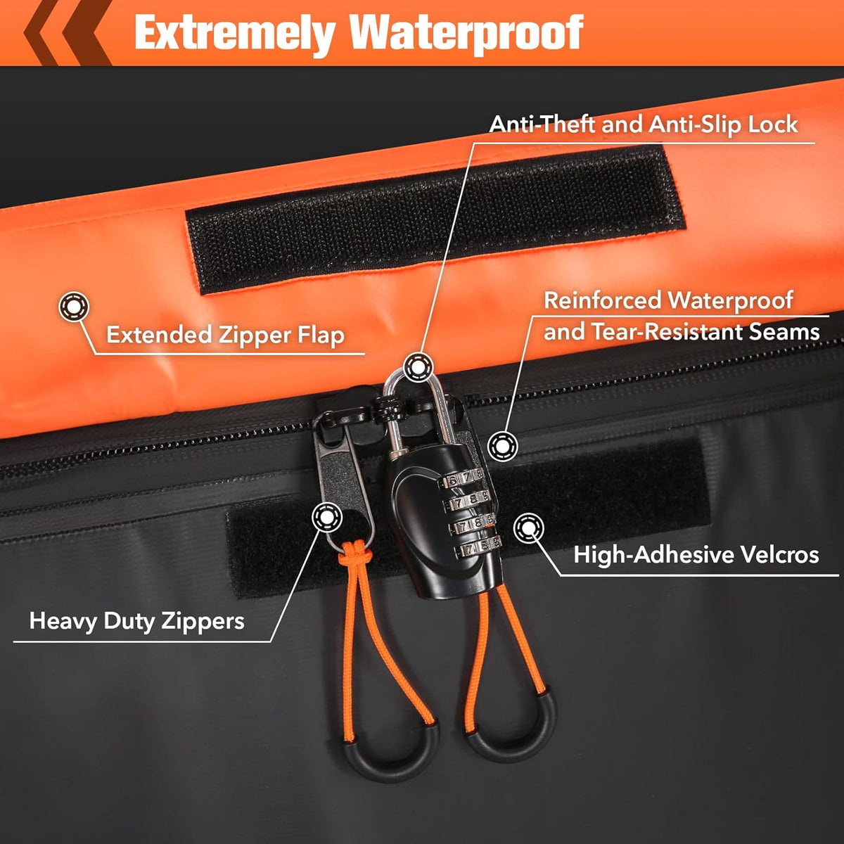 Sailnovo Waterproof Hitch Cargo Carrier Bag - 20 Cubic Feet Soft Shell Storage with 8 Straps & Lock