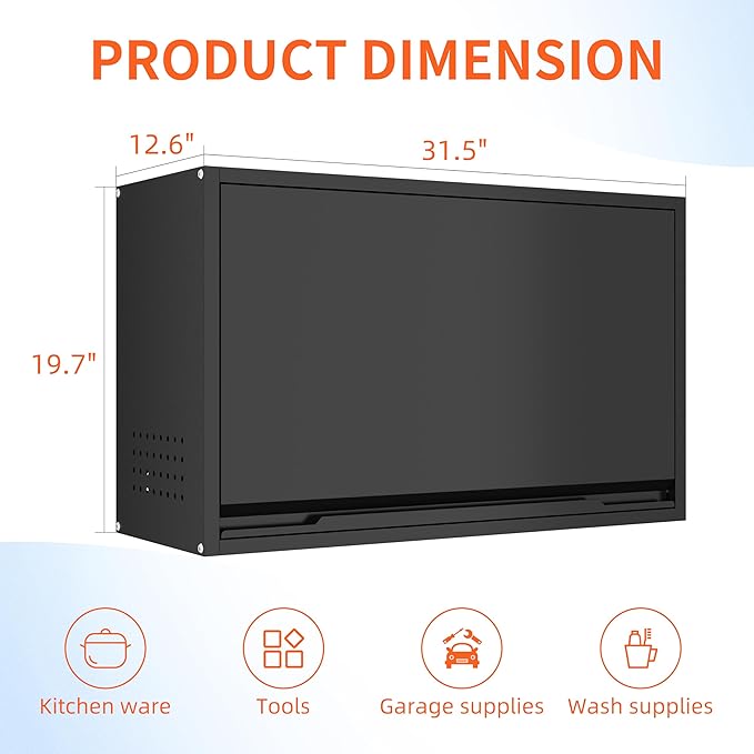 Garage Wall Cabinet, Floating Metal Wall Cabinet
