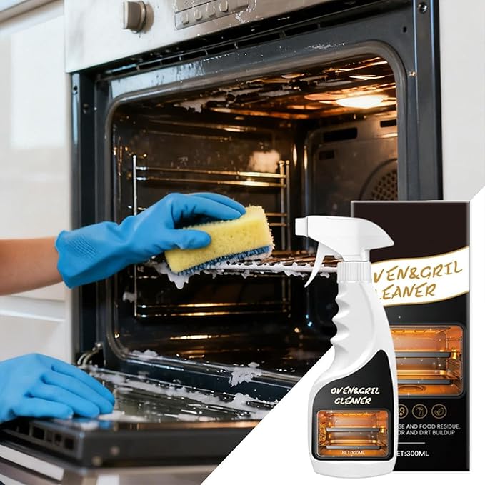 300ml Oven And Grill Cleaner Heavy Duty,Grill Degreaser For Outdoor Grill,Powerful Grease/Carbon/Odor Remover,No Harsh Scrubbing,Multi-Surface Safe,Kitchen Cooking Tools (2, 300ml)