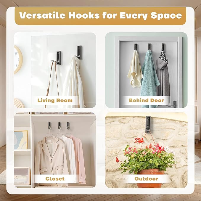 Folding Wall Hook, Heavy Duty Zinc Alloy No Rust Fold Up Hooks