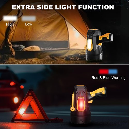 LBE Rechargeable Spotlight, Super Bright 90,000 Lumens Led Flashlight Handheld Spot Lights Outdoor with Cob Light, 10000ɱAh Long Lasting Large Spotlight for Hunting Boating Camping