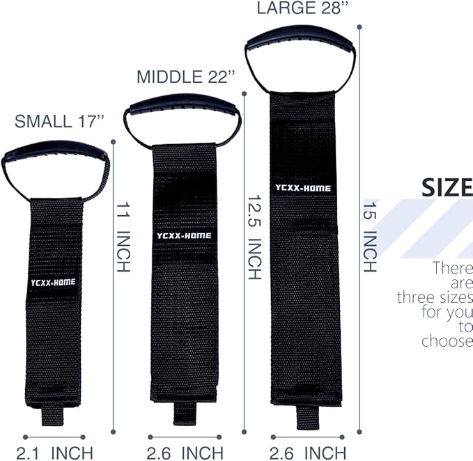 2 Pcs Heavy Duty Storage Strap Loop Cord Hanger Hose Carrying Strap with Handle Portable High-Density Weave Storage Strap Hanger and Organizer for Cord Garden Hose Swimming and Garage Tool (SMALL 17")