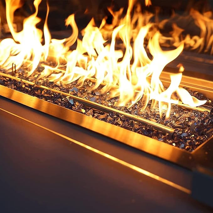 Mr. Fireglass 10 Pounds Fire Glass - 1/4 Inch High Luster Reflective Tempered Glass Rocks for Fireplace Fire Pit Table and Landscaping, Copper