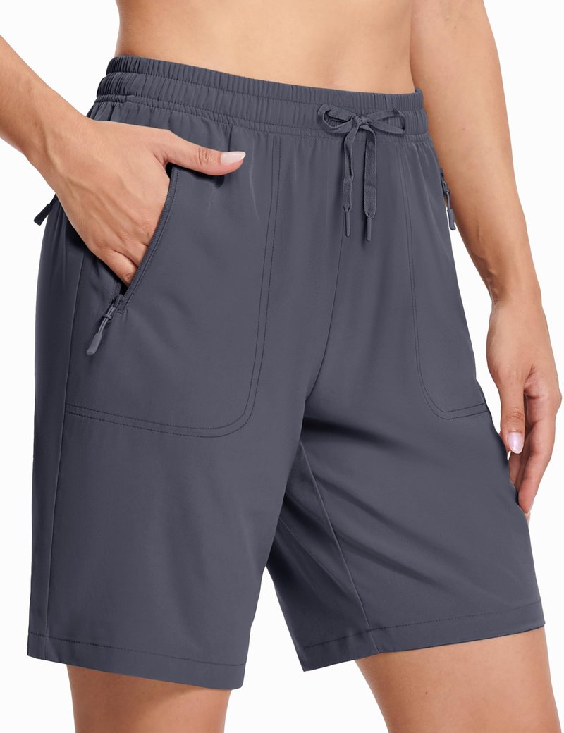 MAGCOMSEN Hiking Shorts for Women Quick Dry with Pockets Lightweight Water Resistant Athletic Golf Dark Grey S