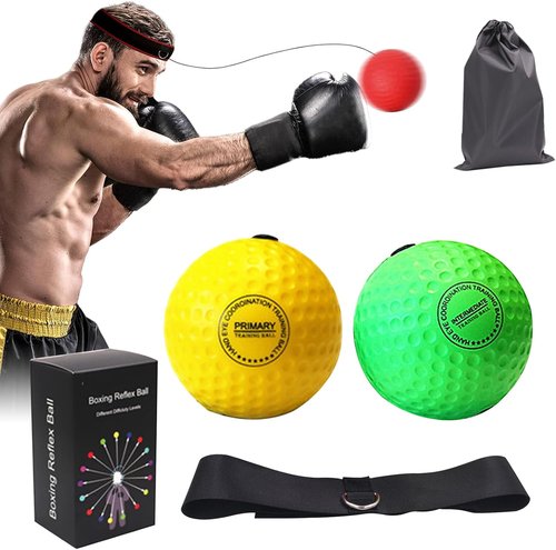 Boxing Reflex Ball Set by [Brand Name] - Includes 4 Balls & 2 Adjustable Headbands | Perfect for Training & Gifts