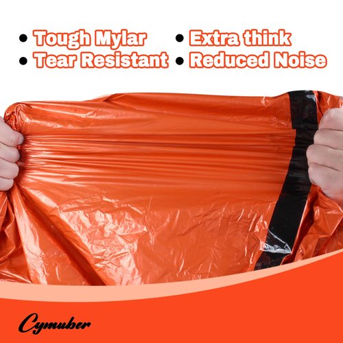 Emergency Sleeping Bag Survival Bag, Cymuber Portable Waterproof Thermal Bivy Sacks Tac Bivvy Bags,Camping Mylar Sleeping Bag Survival Gear Emergency Blankets Survival Shelter