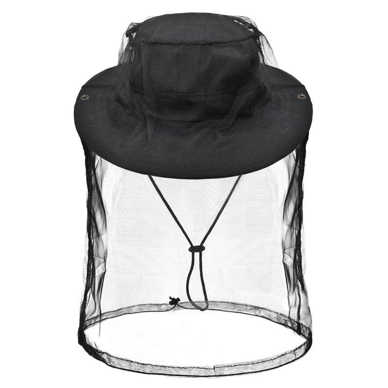 Sun Hats for Men Women Bucket Hat UPF 50+ Boonie Hat Foldable UV Protection Hiking Beach Fishing Summer Safari with Removable Head Net Mesh(1pack-Black)