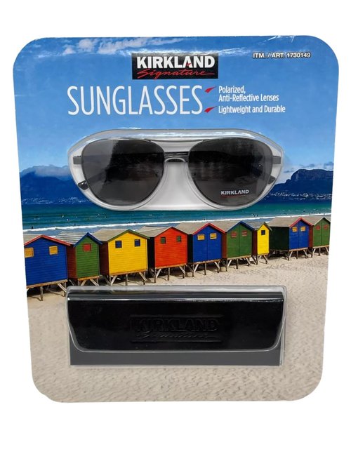 KIRKLAND Unisex Aviator KS17 M50 Satin Gunmetal Smoke Grey Polarized Sunglasses