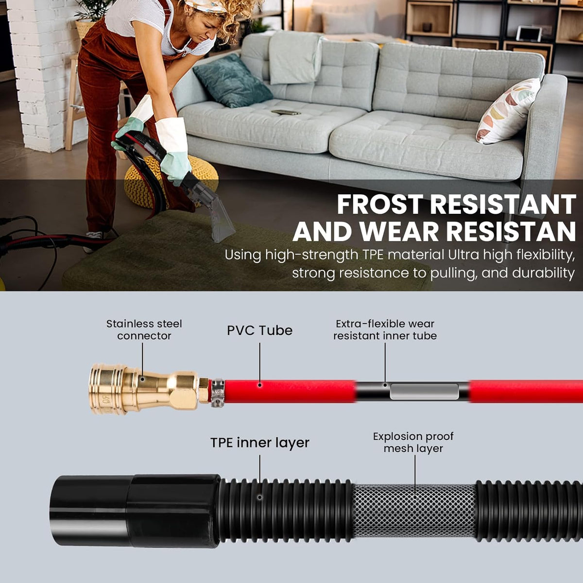 Shop Vac Extractor Kit, Better Extractor Hose Kit for Carpet & Upholstery Cleaning in Home and Auto, with Wand, Hose & Adapter