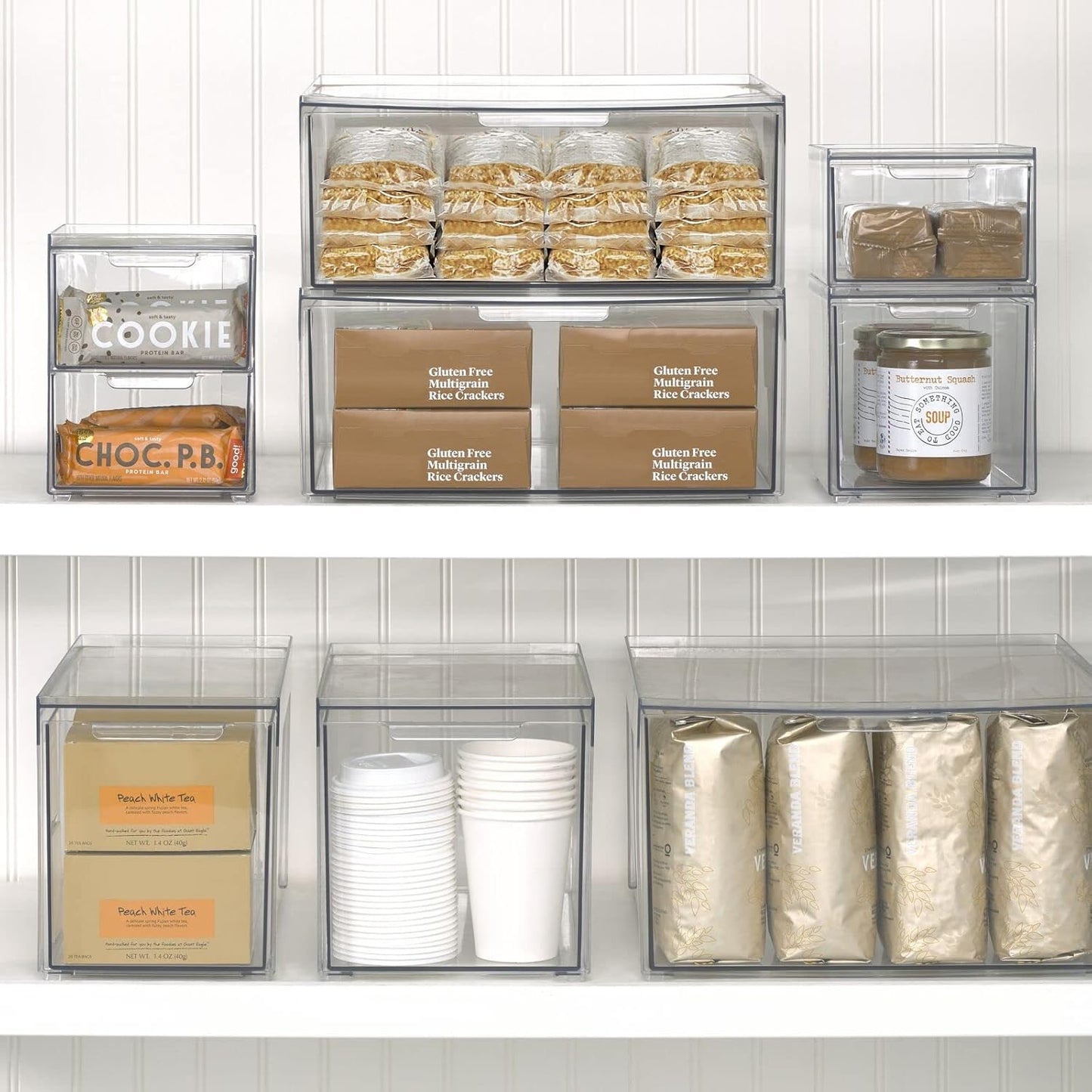 Clarity Pantry Stacking Drawer 8 x 6 x 4 M8 (Pack of 8) - Clear